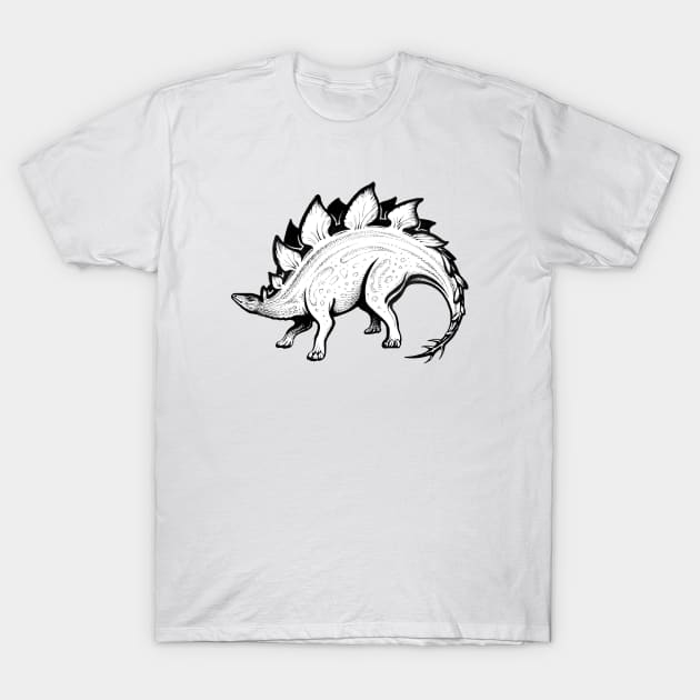 Dinosaur Stegosaurus T-Shirt by Yulla